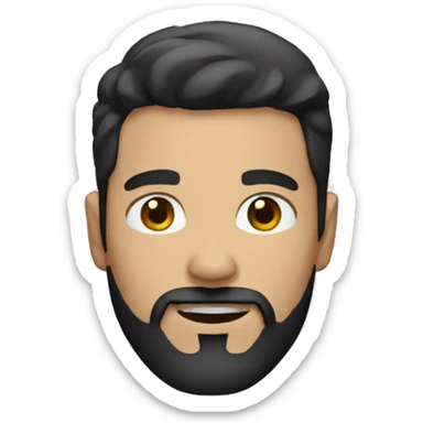 white Man with short black hair and goatee beard sticker
