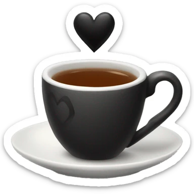 Cozy Tea cup with a black heart sticker
