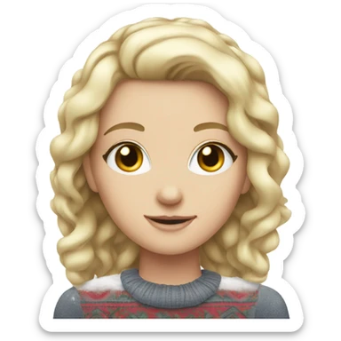 Pretty skinny white girl  Christmas sticker