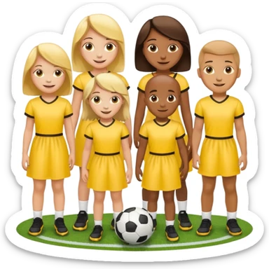 football team kids in yellow dress sticker