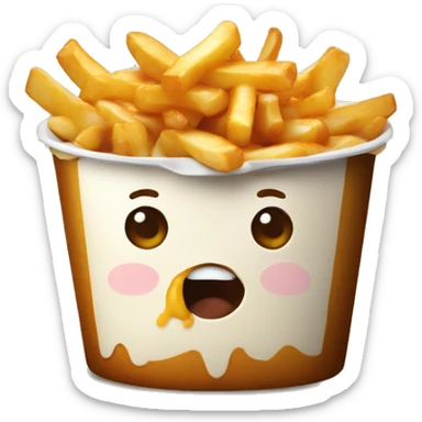 Poutine qui mange une bruine  sticker