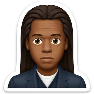 Jay-Z with dark brown long hair sticker