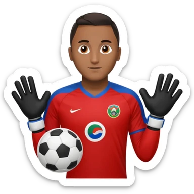 Keylor NavasK camisa roja de Costa Rica  y guantes de portero qué el escudo d exista ruca sea la bandera dentro de un circulo blanco  sticker