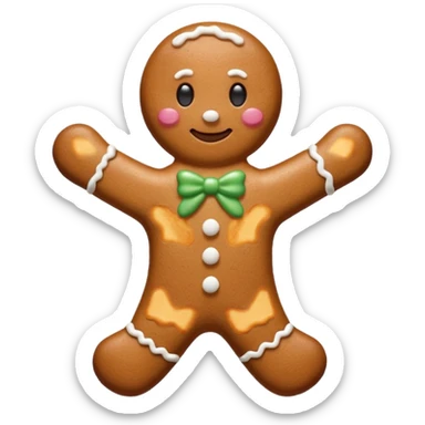 Omino di pan di zenzero con solo glassa bianca  sticker