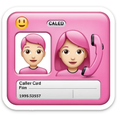 Pink caller Id card
 sticker
