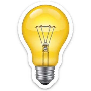 create a lightbulb with the center of it glowing. sticker