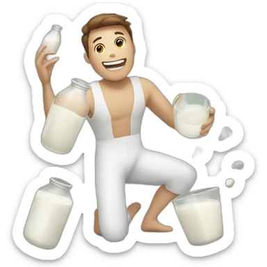 person juggling milk bottles sticker