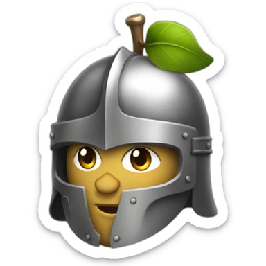 knight with apple helmet sticker