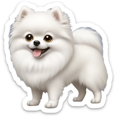 white pomeranian small spitz sticker