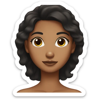 tan brown eyes black hair girl spa  sticker