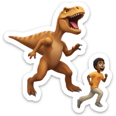 Kevin heart running from a trex sticker