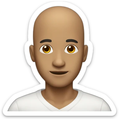 Make an emote of a matematician, he is bald, he has middle dark skin, brown eyes and he is ugly sticker