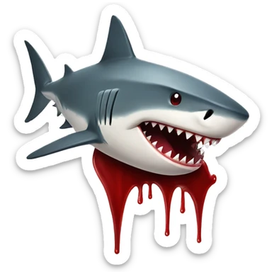 shark witj blood sticker