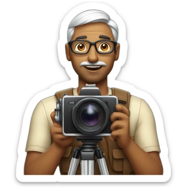  a indian man with cinema camera sticker
