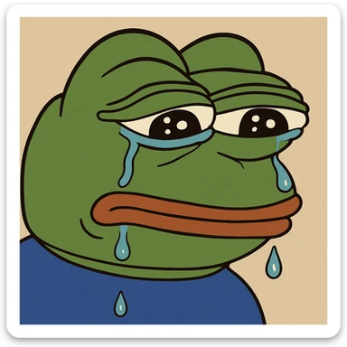 pepe the frog crying sticker