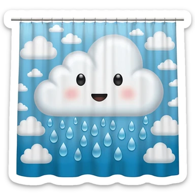 cloud patterned shower curtain sticker