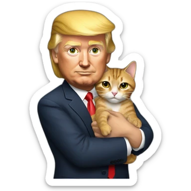 trump hold a cat sticker
