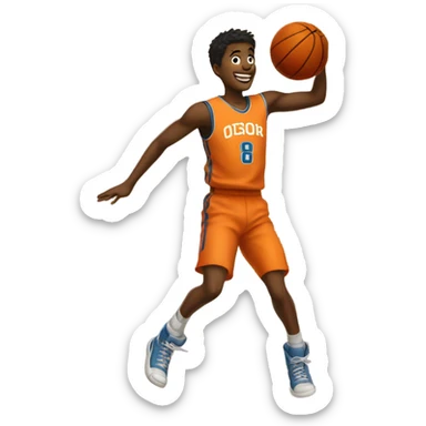 jumping boys in basketball jersey with the number 8 sticker