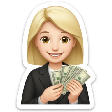 persona feliz con dinero  sticker