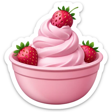 strawberry icecream in bowl sticker