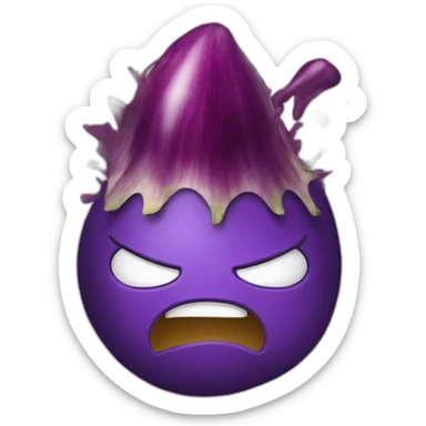 Exploding Head eggplant emoji sticker