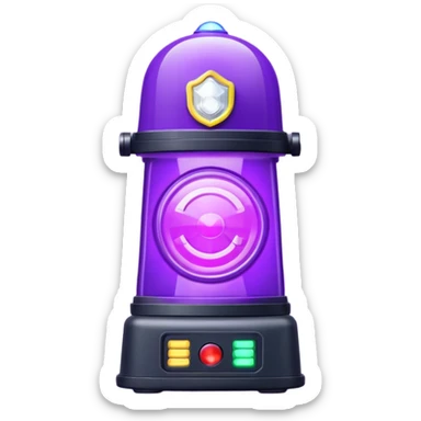 purple police siren sticker