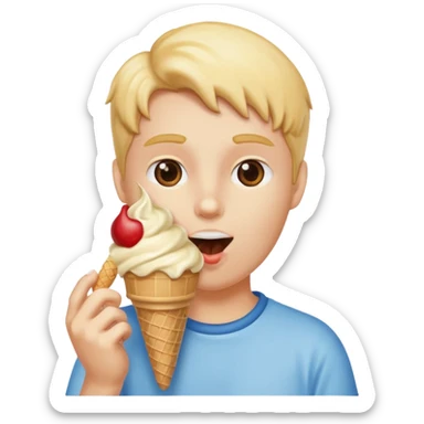 person eating icecream cone sticker