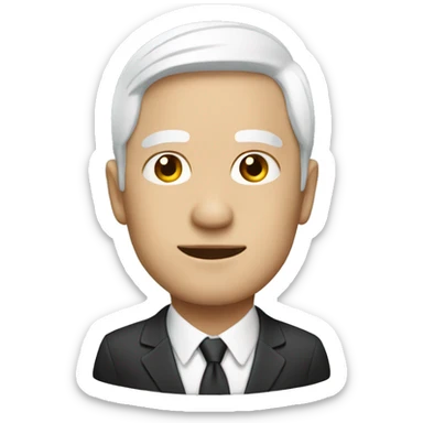 executive expat with white hair sticker