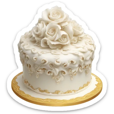 highly detailed white rococo cake sticker