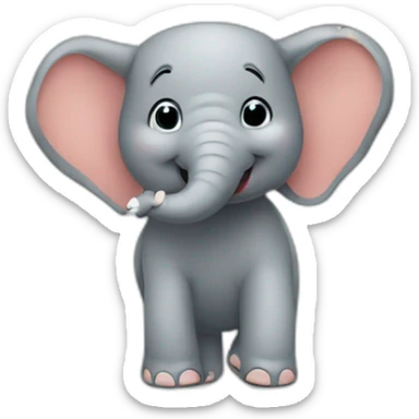 elephant throwing confetti cartoon sticker