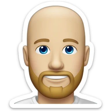 fifty white Man white shirt beard shaved hair blue eyes skier sticker