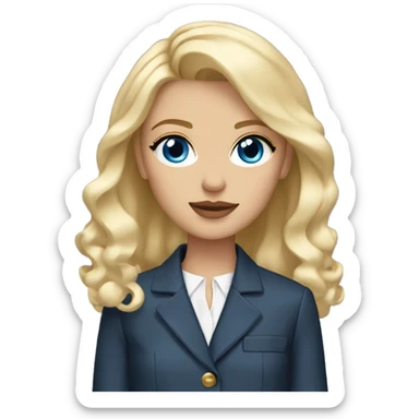 blonde girl blue eyes with chanel blazer sticker