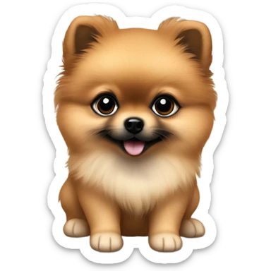 6 month old Pomeranian puppy. Brown with black nose sticker
