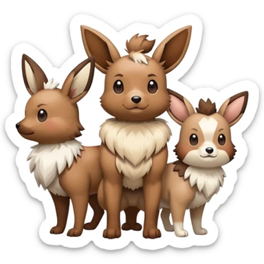  Buneary-Eevee-Rockruff Full body sticker