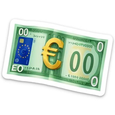 green euro banknote with '0€' sticker