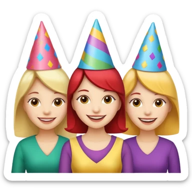 parti şapkalı kadınlar sticker