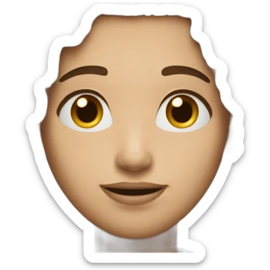 person with a slim build, square face, wavy brown hair, dark brown eyes sticker