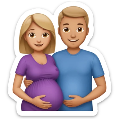 Pregnat mom and dad sticker