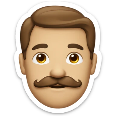 Un homme en costard marron avec une moustache carré et les cheveux plaqués vers la droite sticker