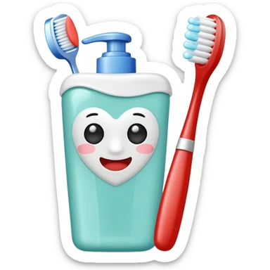 amenity kitwith toothbrush toothpaste sticker