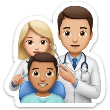 Dentist with patient sticker