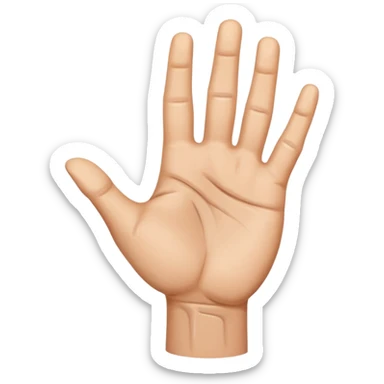 mano abierta color piel sticker