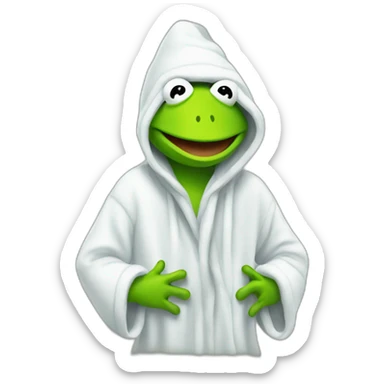 Kermit after shower sticker