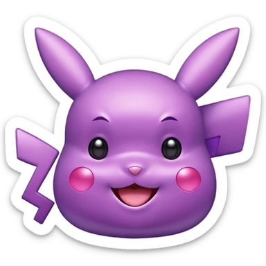 glitter purple pikachu sticker