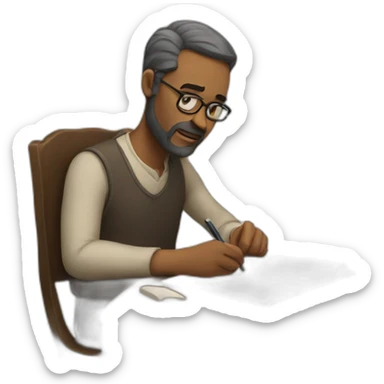 writer writing sticker