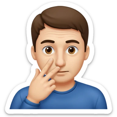 Guy swipping nose with his finger sticker