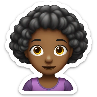 Haz un emoji de una niña de cabello negro grabándose con su celular  sticker