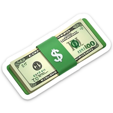 single cash bill sticker