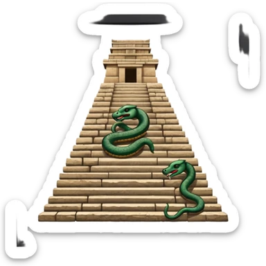 chichen itza with serpent descending steps sticker