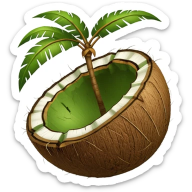 Green Coconut shell sticker